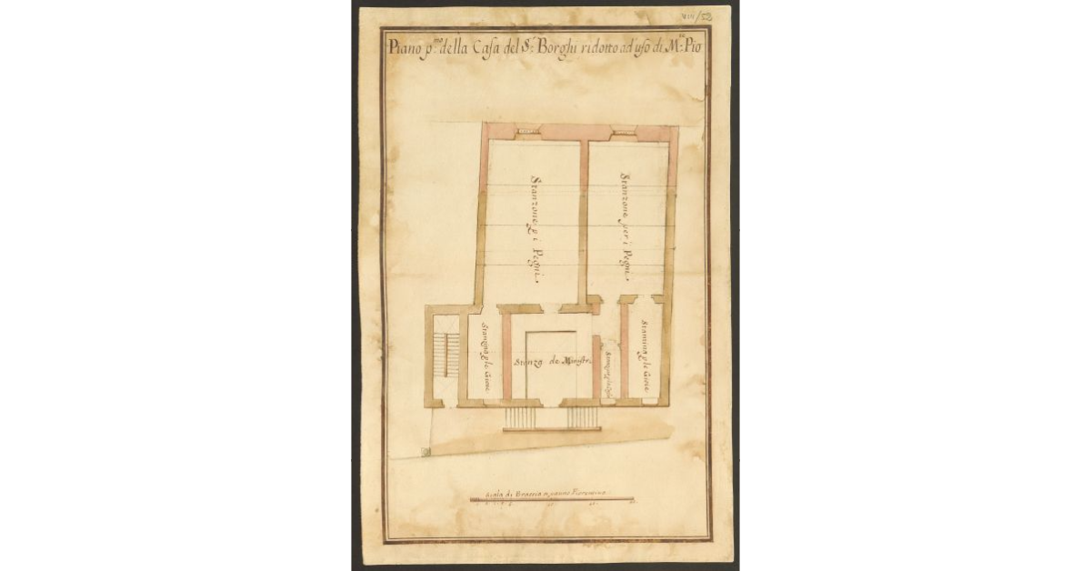 Piano Primo della Casa del Sig.r Borghi ridotto ad uso di M.te Pio