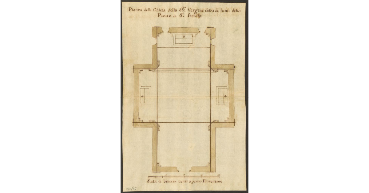 Pianta della Chiesa della SS.ma Vergine detta de lumi della Pieve a S. Stefano