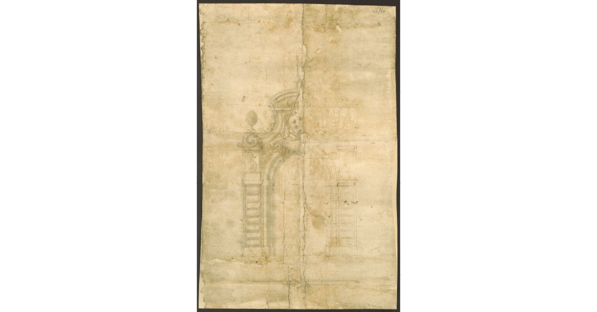 [Particolare di una porta monumentale con Arme medicea]