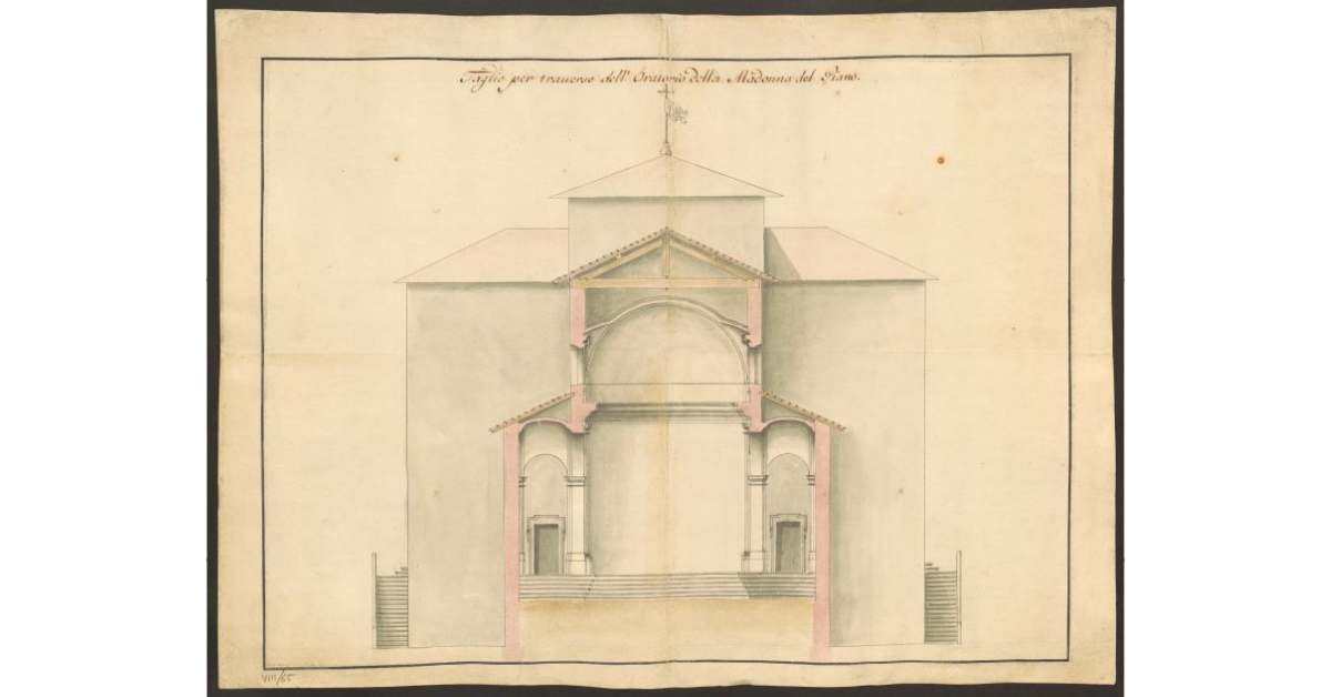 Taglio per traverso dell’Oratorio della Madonna del Piano