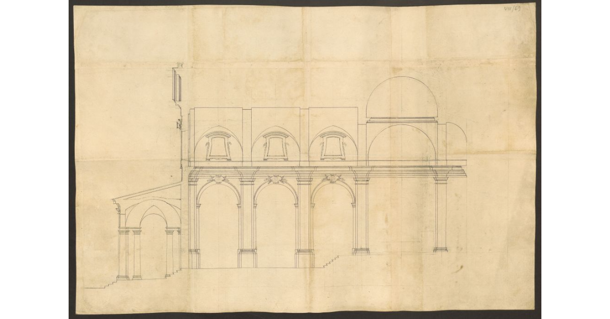 [Taglio e profilo dell’oratorio della Madonna del Piano di Poggibonsi]