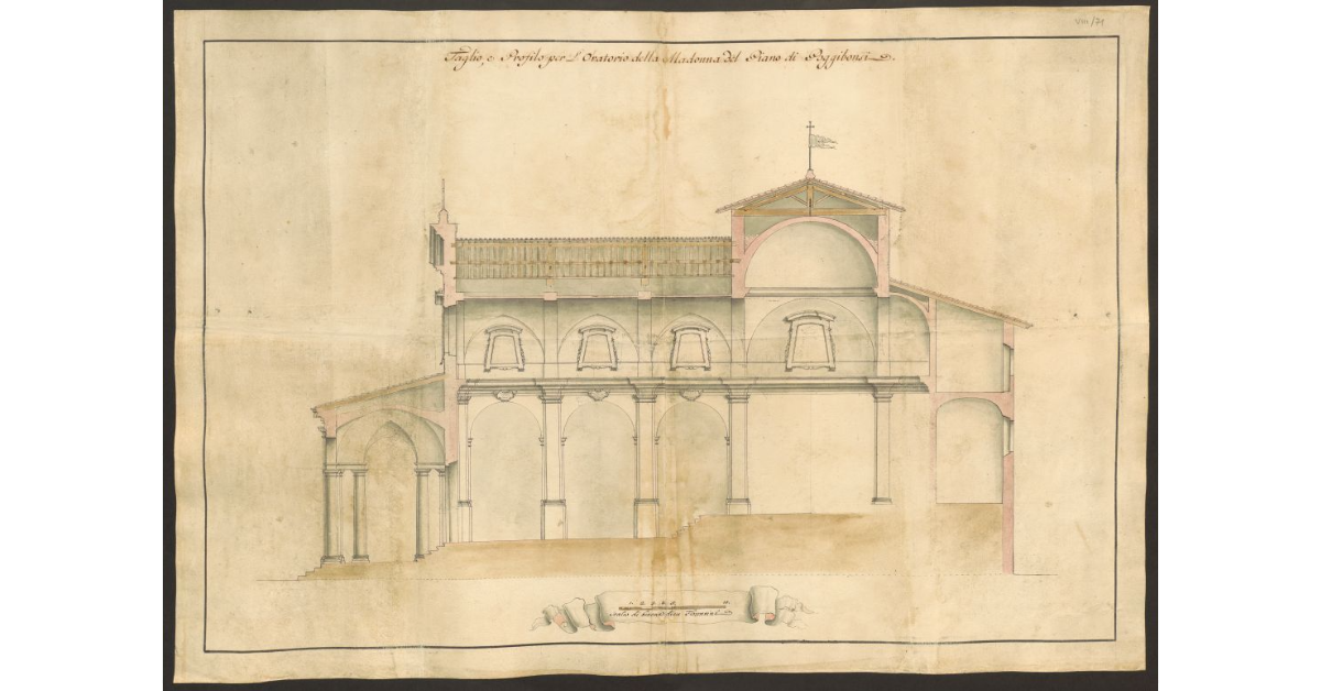 Taglio, e Profilo per L’Oratorio della Madonna del Piano di Poggibonsi