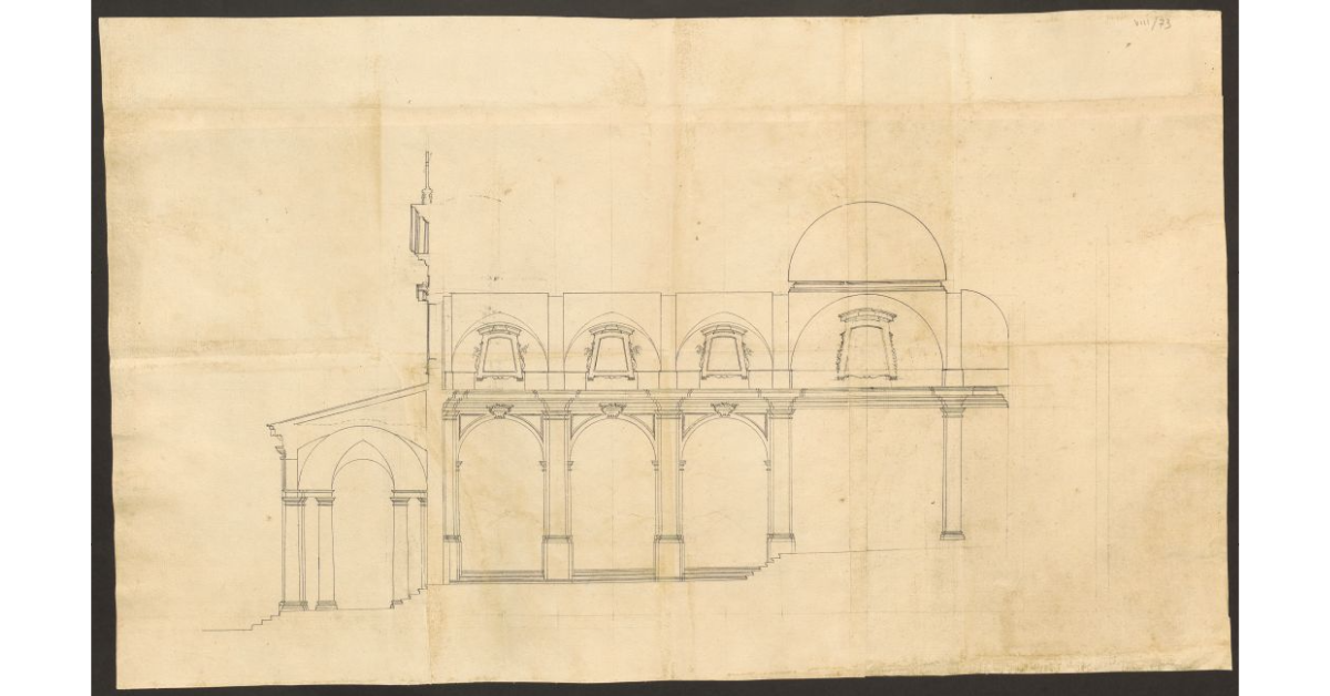 [Taglio e profilo per l’oratorio della Madonna del Piano di Poggibonsi]