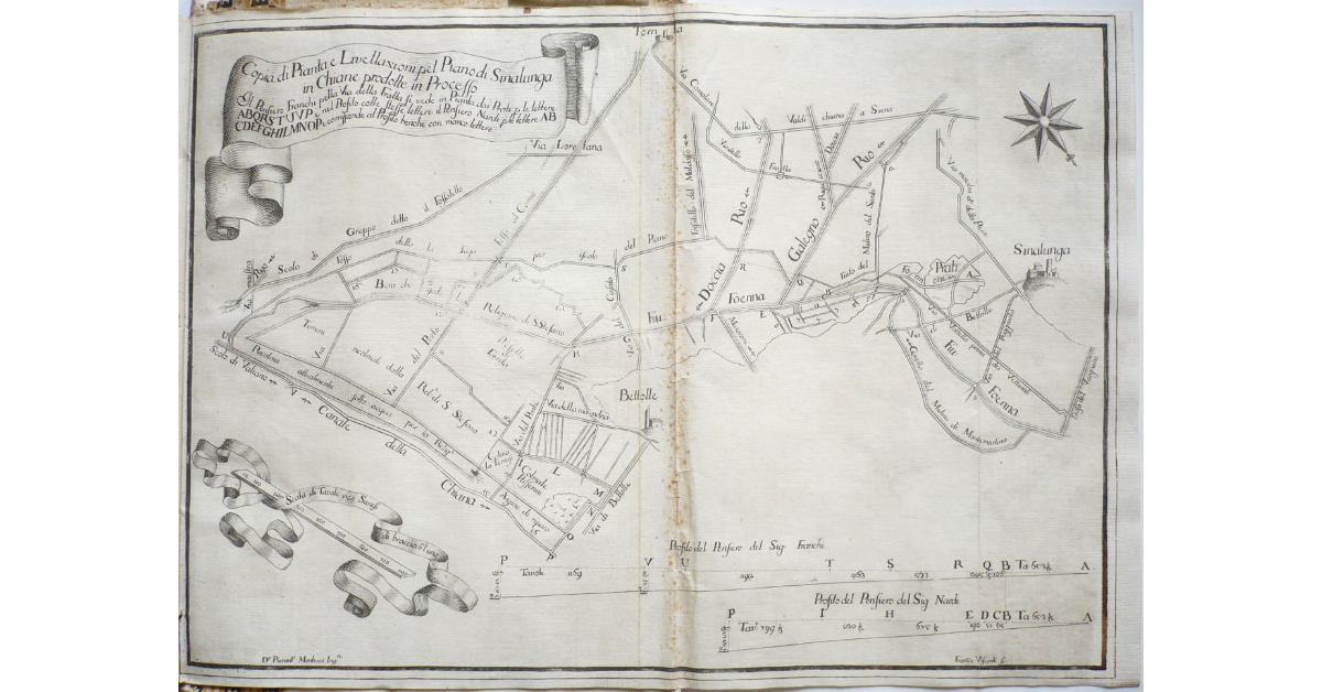 Copia di Pianta e Livellazioni Pel Piano di Sinalunga in Chiane prodotte in Processo