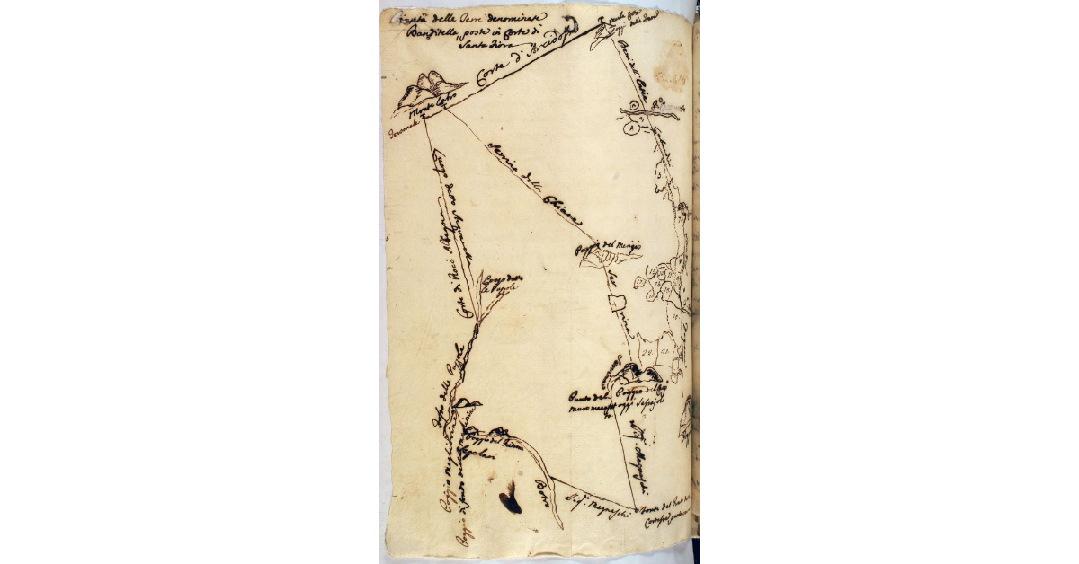 Pianta delle Terre denominate Banditella, poste in Corte di Santa Fiora