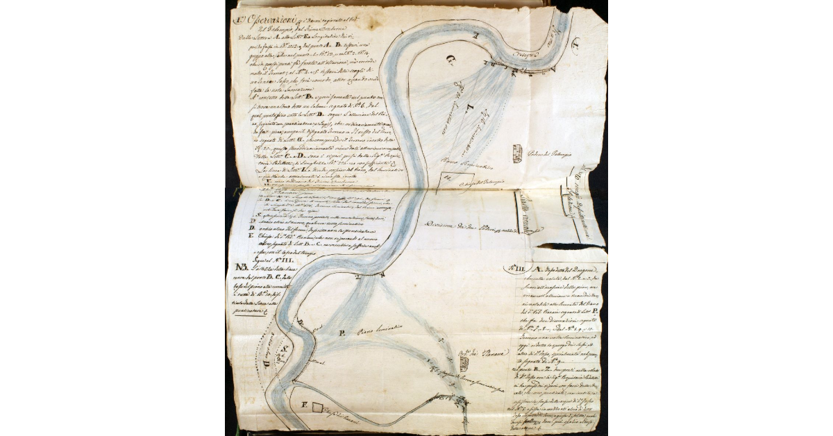 [Osservazioni sui danni provocati dal fiume Ombrone ai poderi del Galampio e dei Pianacci a Camigliano]