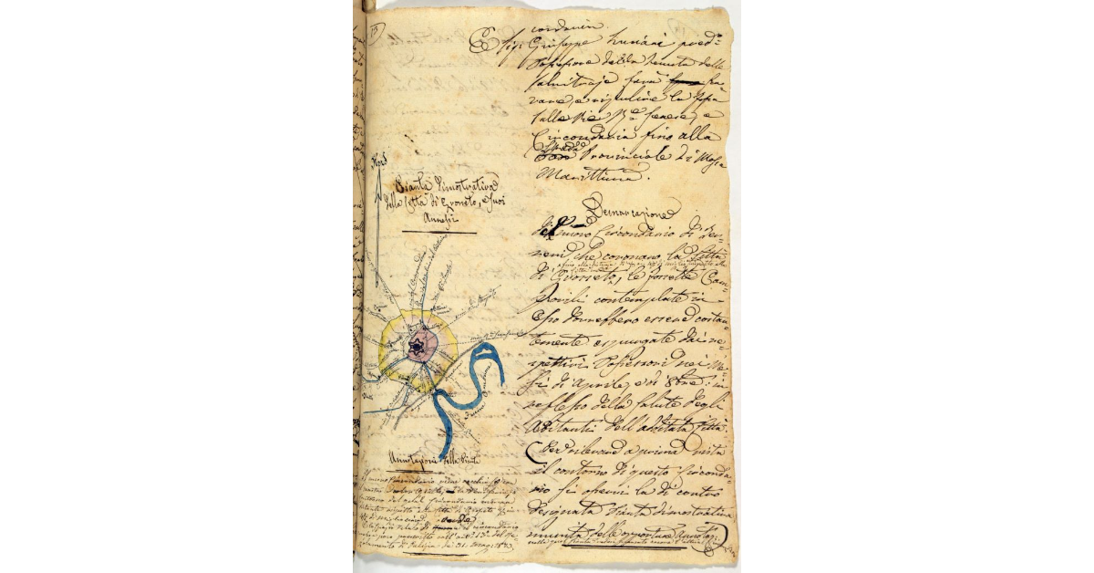 Pianta dimostrativa della città di Grosseto e suoi annessi