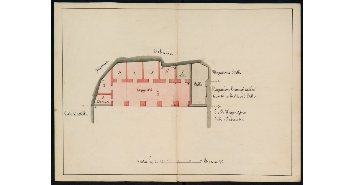 [Pianta del nuovo Loggiato per il mercato da realizzarsi nella Piazza d’Arme di Grosseto]