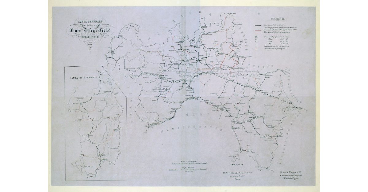 Carta generale delle Linee Telegrafiche dello Stato