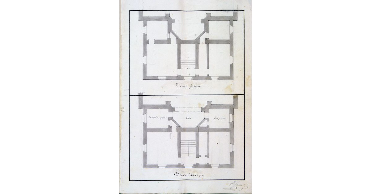 [Pianta del piano terreno e del primo piano della nuova casa canonica del Cerreto]