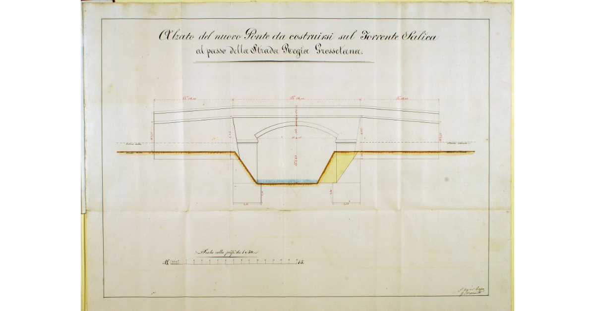 Alzato del nuovo Ponte da costruirsi sul Torrente Salica al passo della Strada Regia Grossetana