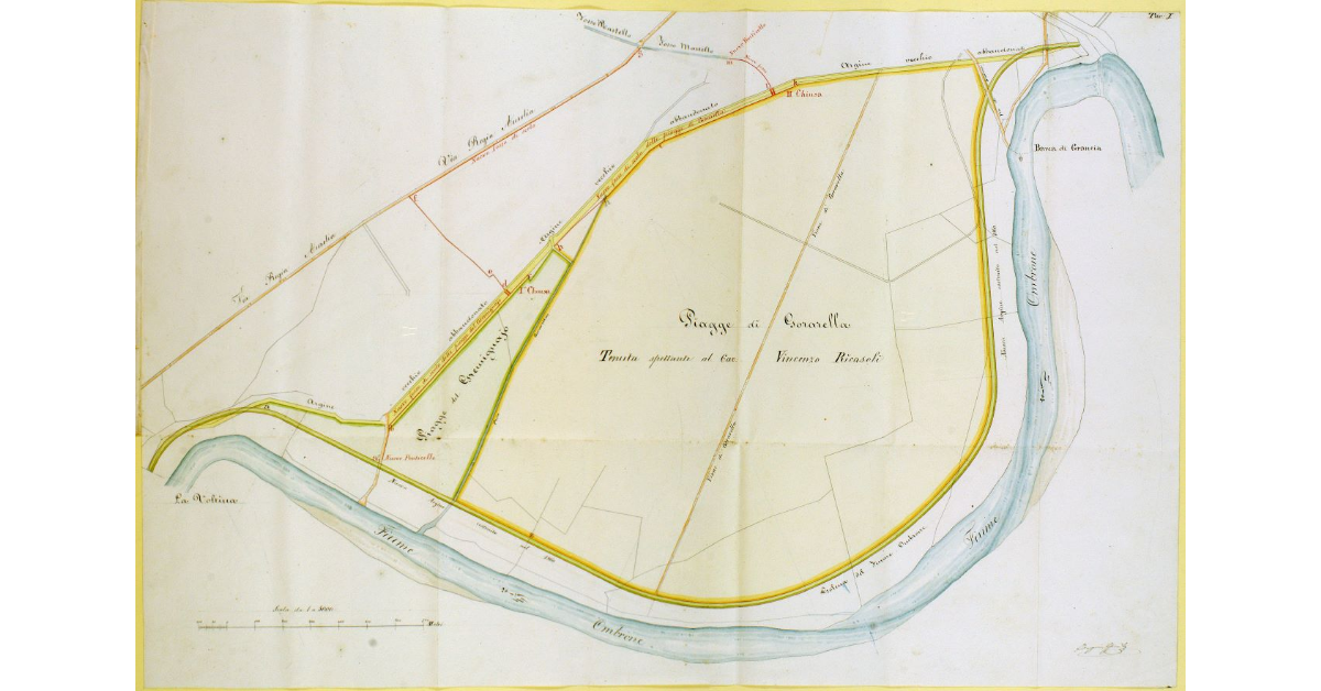 [Progetto per l'incanalamento delle acque nell'antica golena destra d'Ombrone interposta fra l'argine Ximenes e quello costruito nel 1860 fra il II Diversivo e la Voltina]