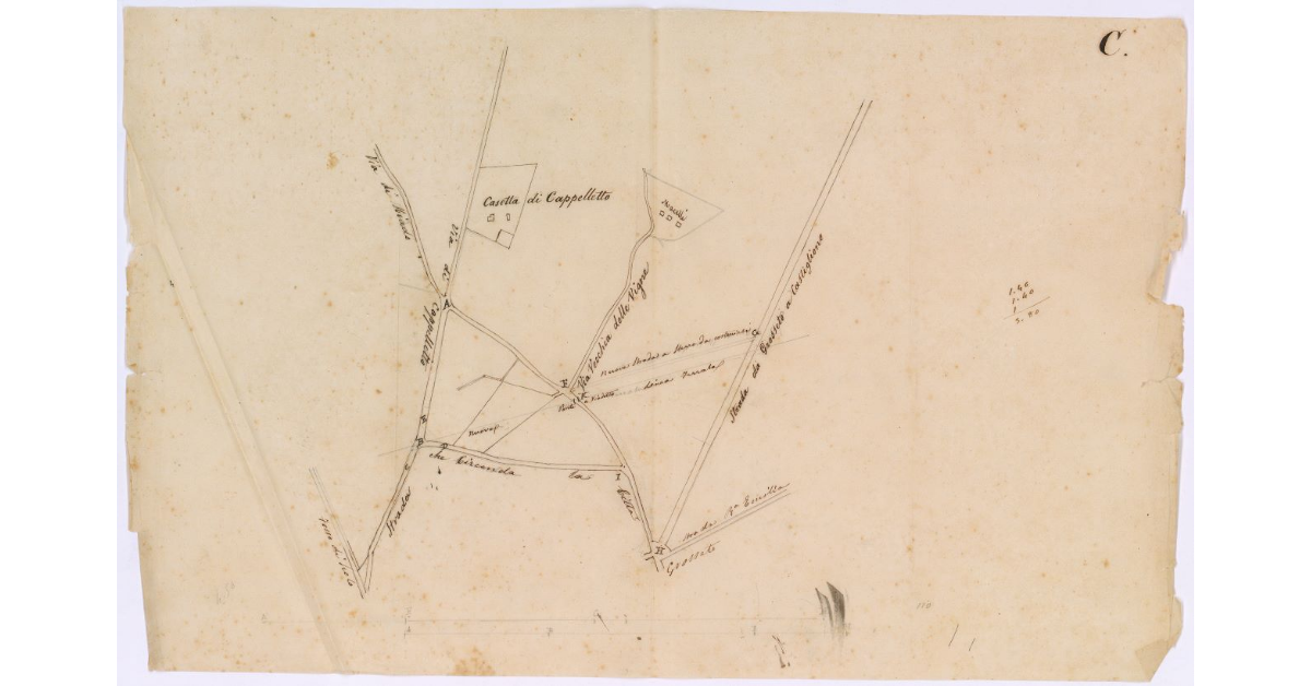 [Variazioni della viabilità in seguito alla costruzione della strada ferrata Maremmana a Grosseto]