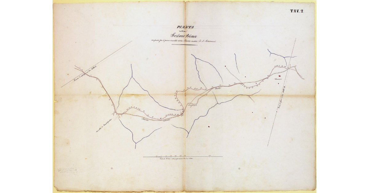 Pianta della Sezione Prima compresa fra il primo incontro della strada vecchia ed il Palazzaccio