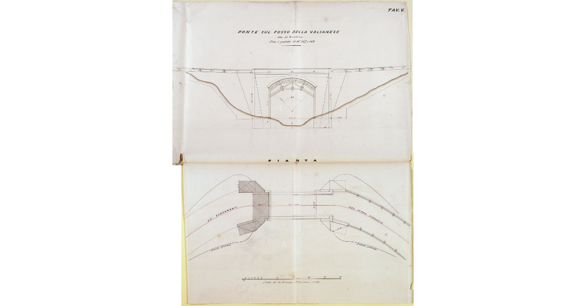 Ponte sul fosso della Valsanese detto del Romitorio. Fra i paletti di N° 167 e 168