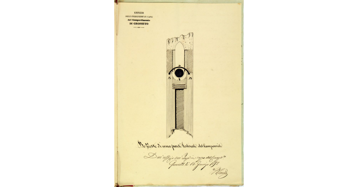 Bozzetto di una parte laterale del Campanile