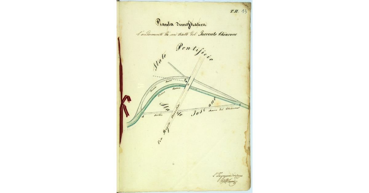 Pianta Dimostrativa l'andamento di un tratto del Torrente Chiarone