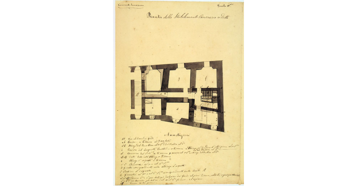 Carceri di Scansano. Pianta dello Stabilimento Carcerario ridotto