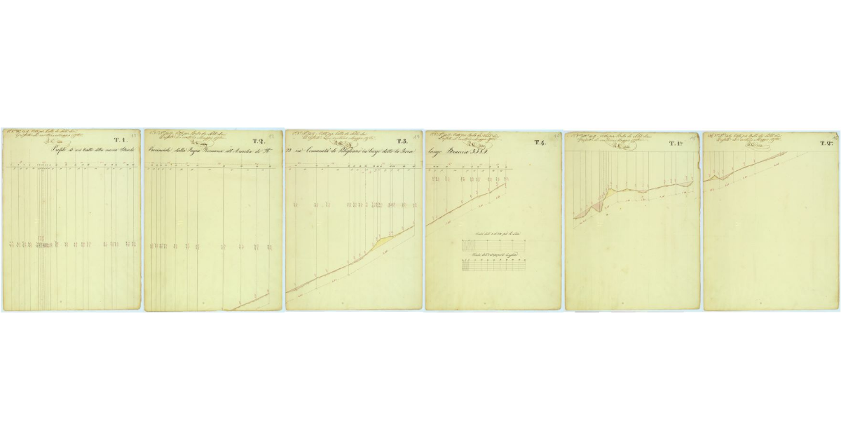 Profilo di un tratto della nuova Strada Provinciale dalla Regia Romana all'Aurelia di N° 22 in Comunità di Pitigliano in luogo detto la Fiora, lungo Braccia 3589