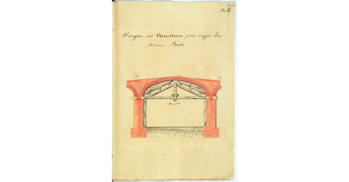 Disegno dell'Armatura pella maggior luce del nuovo Ponte
