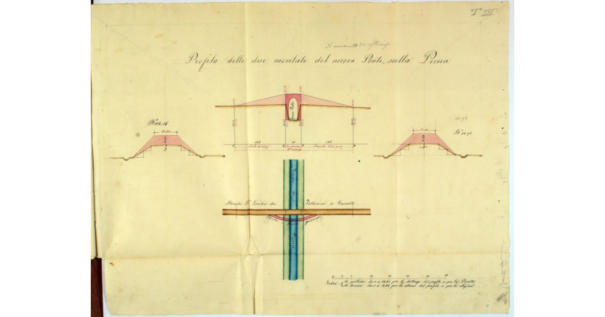 Profilo delle due montate del nuovo Ponte sulla Pecora