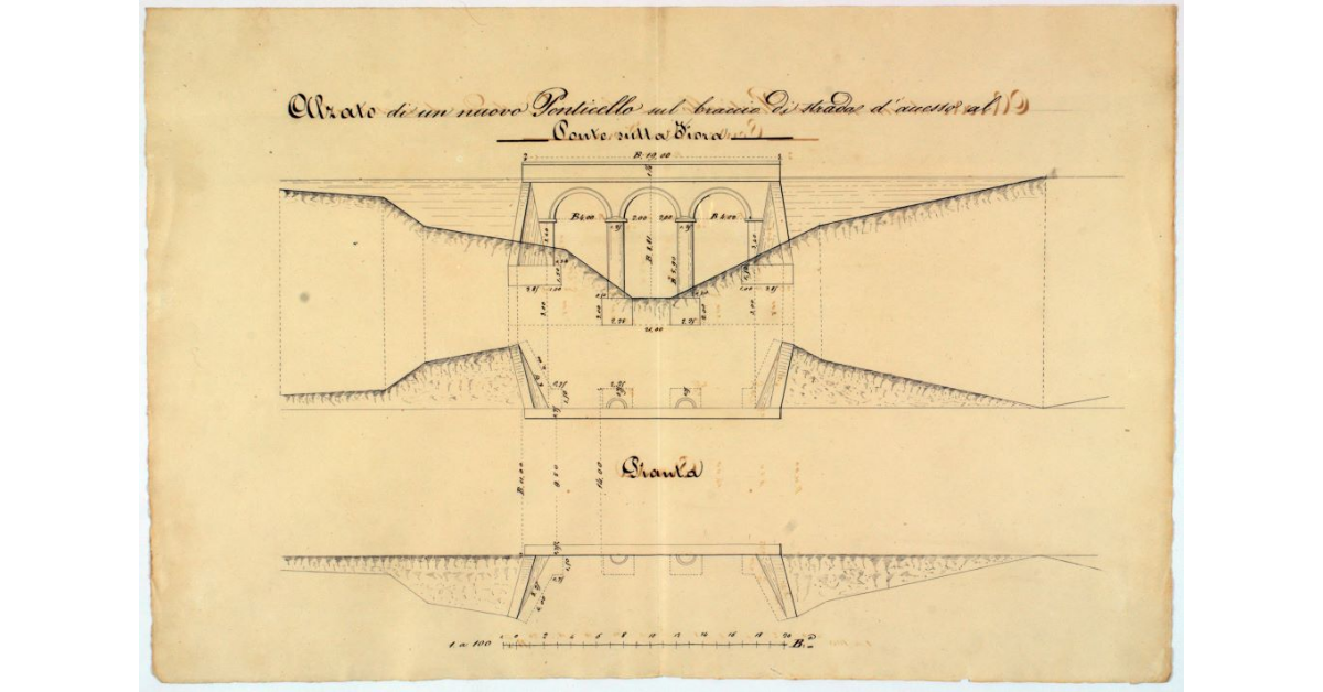 Alzato di un nuovo Ponticello sul braccio di strada d'accesso al ponte sulla Fiora