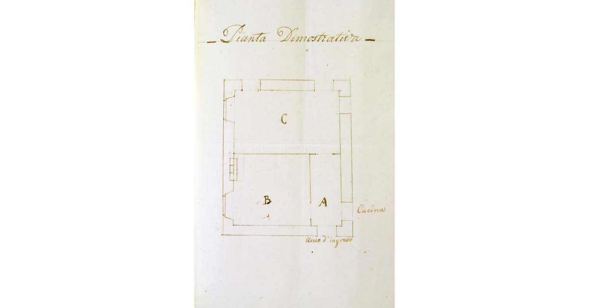 [Pianta del salotto della Casa degli Ortacci dei fratelli Avunti di Scansano]