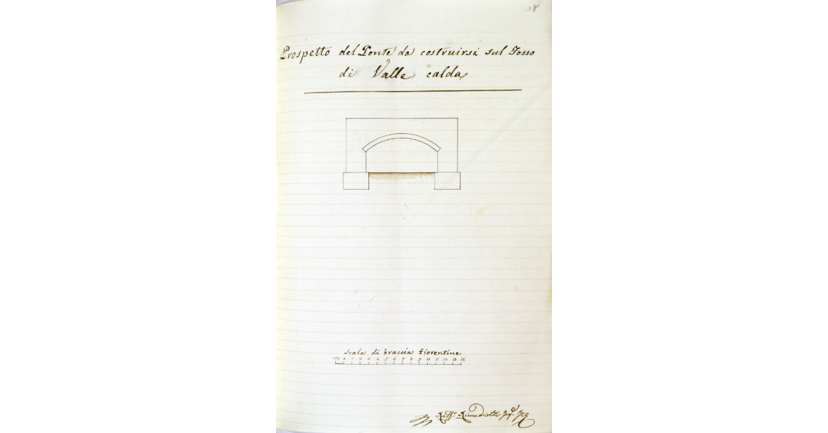 Prospetto del Ponte da costruirsi sul Fosso di Valle calda