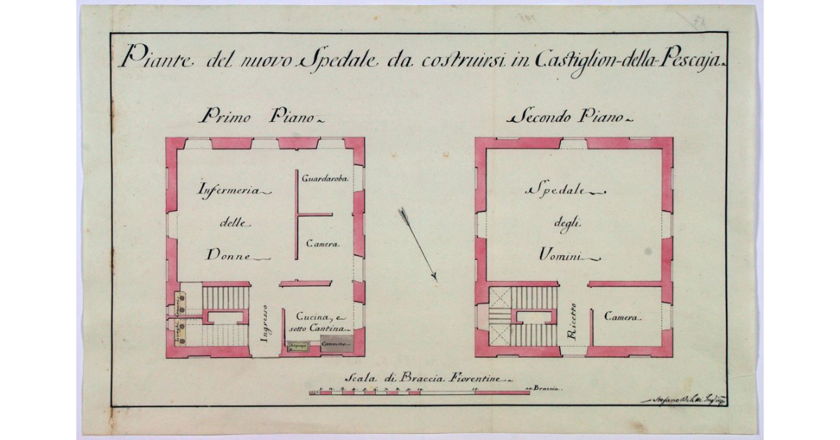 Piante del nuovo Spedale da costruirsi in Castiglion della Pescaia