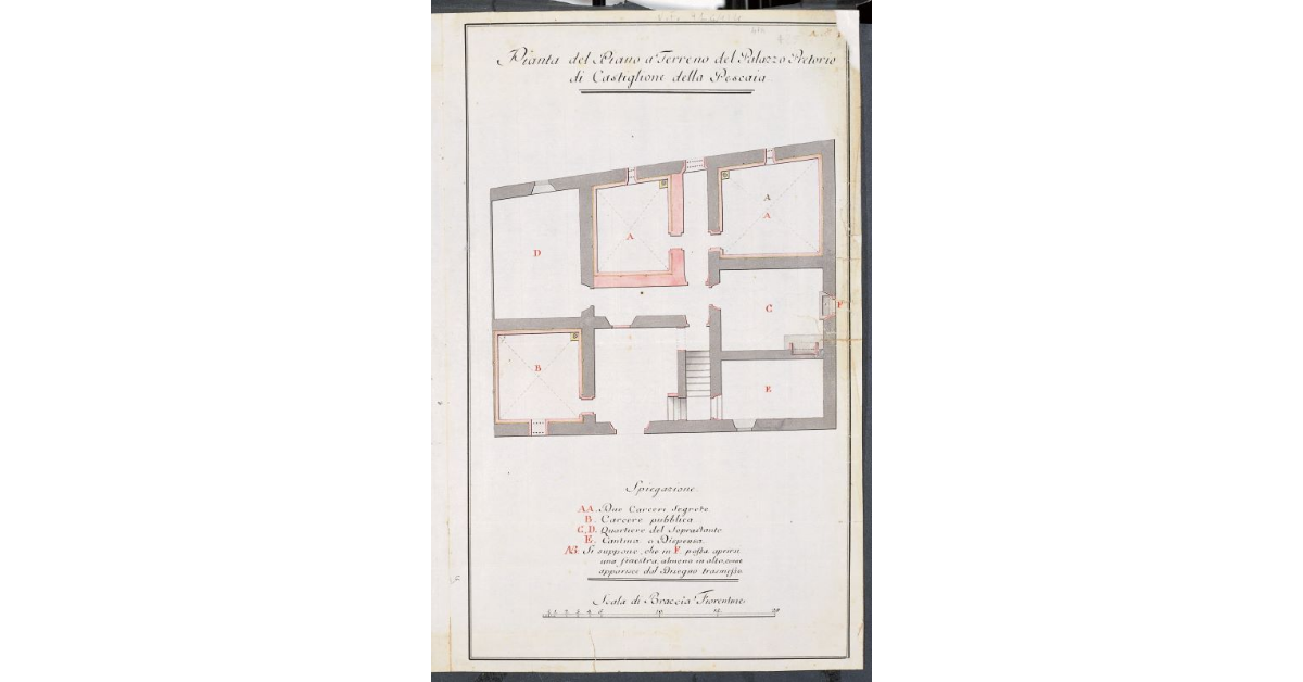 Pianta del Piano a Terreno del Palazzo Pretorio di Castiglione della Pescaia