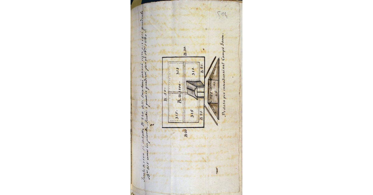 [Pianta del nuovo camposanto di Roccastrada costruito dall'impresario capomastro Giuseppe Penni]