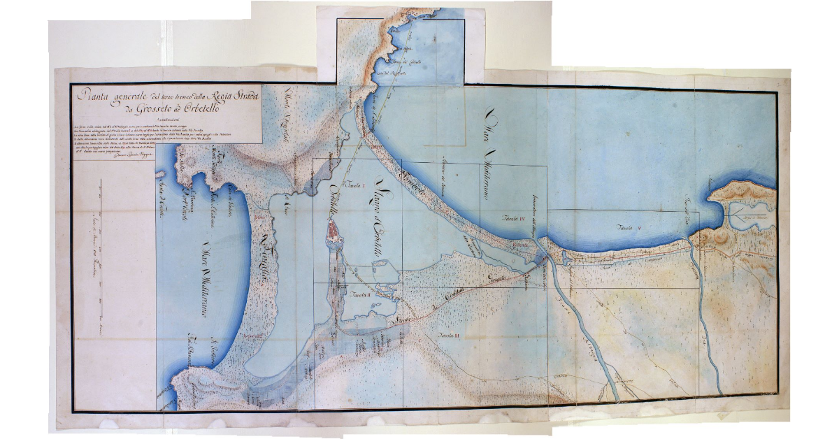 Pianta generale del terzo tronco della Regia Strada da Grosseto ad Orbetello