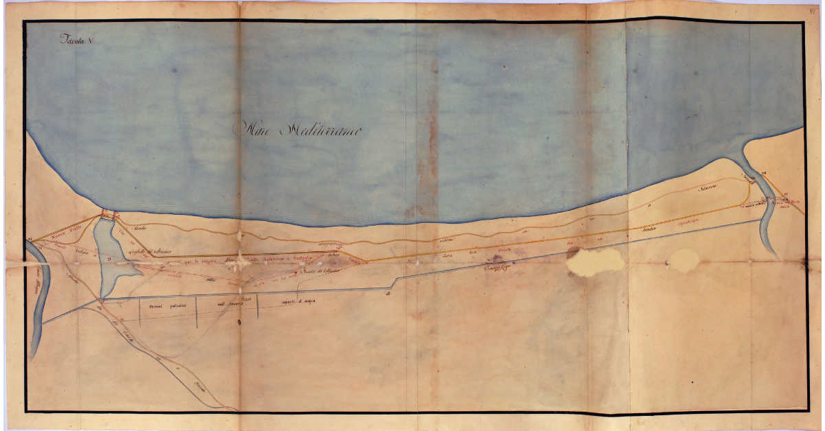 [Pianta generale della Strada Regia da Grosseto a Orbetello. Tavola V]