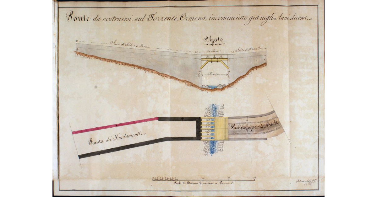Ponte da costruirsi sul Torrente Ormena incominciato già negli Anni decorsi