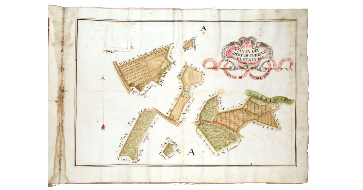 Pianta del podere di Curiano di staia 120