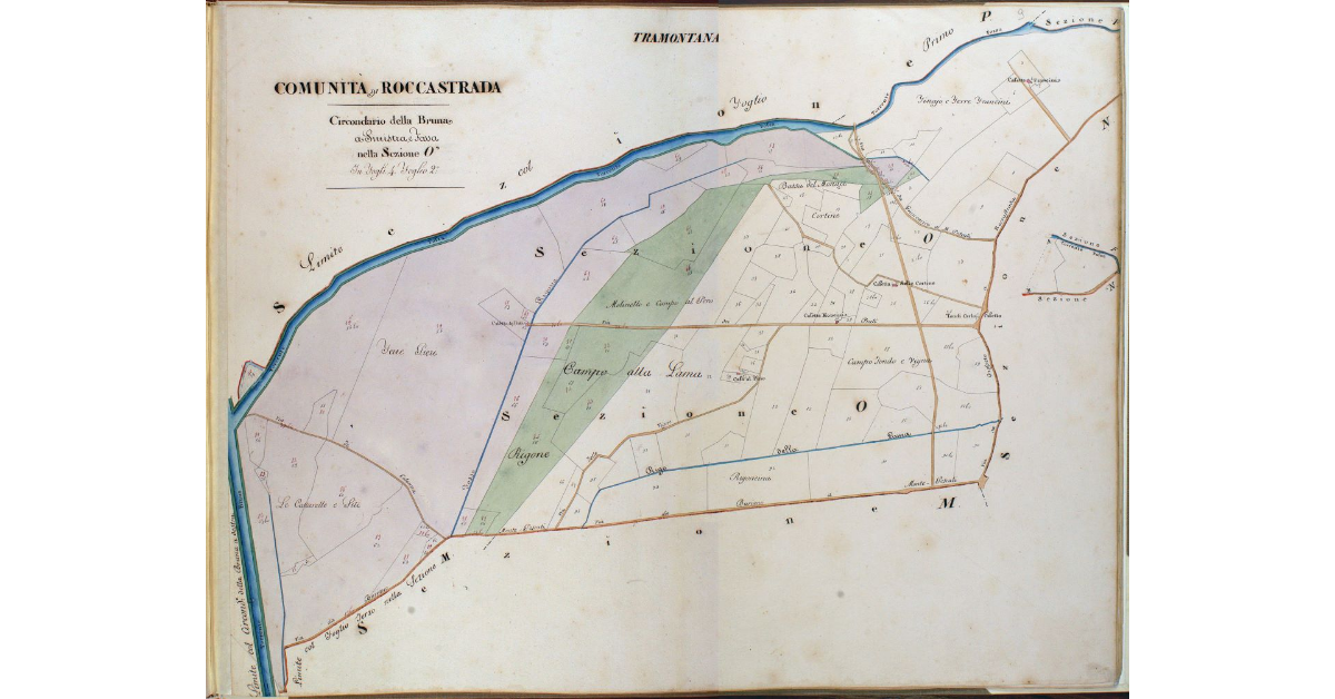 Comunità di Roccastrada. Circondario della Bruna a Sinistra, e Fossa nella Sezione O'. In Fogli 4. Foglio 2°