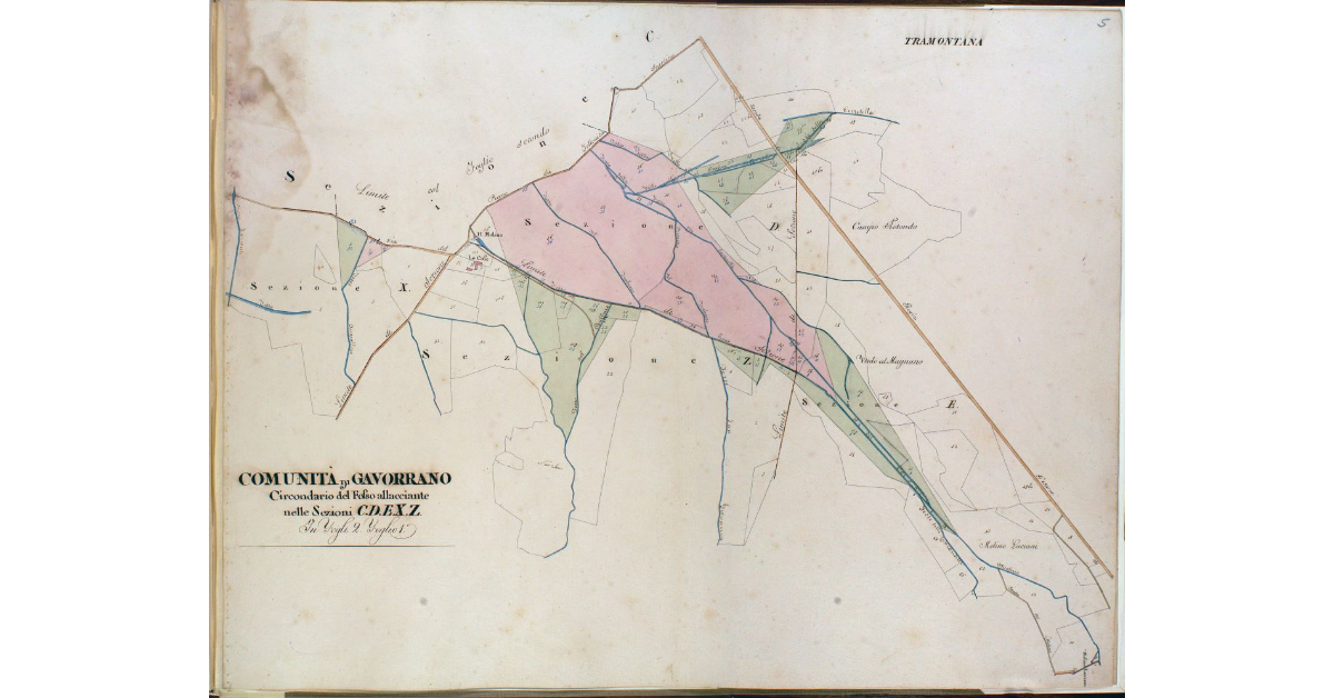 Comunità di Gavorrano. Circondario del Fosso allacciante nelle sezioni C.D.E.X.Z. In Fogli 2. Foglio 1°