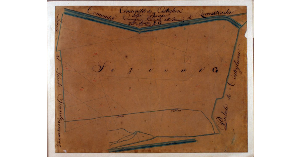 Comunità di Castiglion della Pescaja. Circondario a Destra della Bruna nella Sezione F e G. In tre Lucidi. Lucido 3°