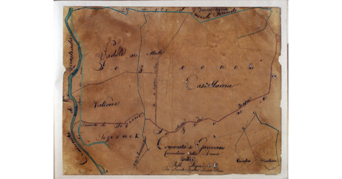 Comunità di Gavorrano. Circondario della Bruna a Destra. Nelle Sezioni L K. In Lucidi Quattro. Lucido Primo