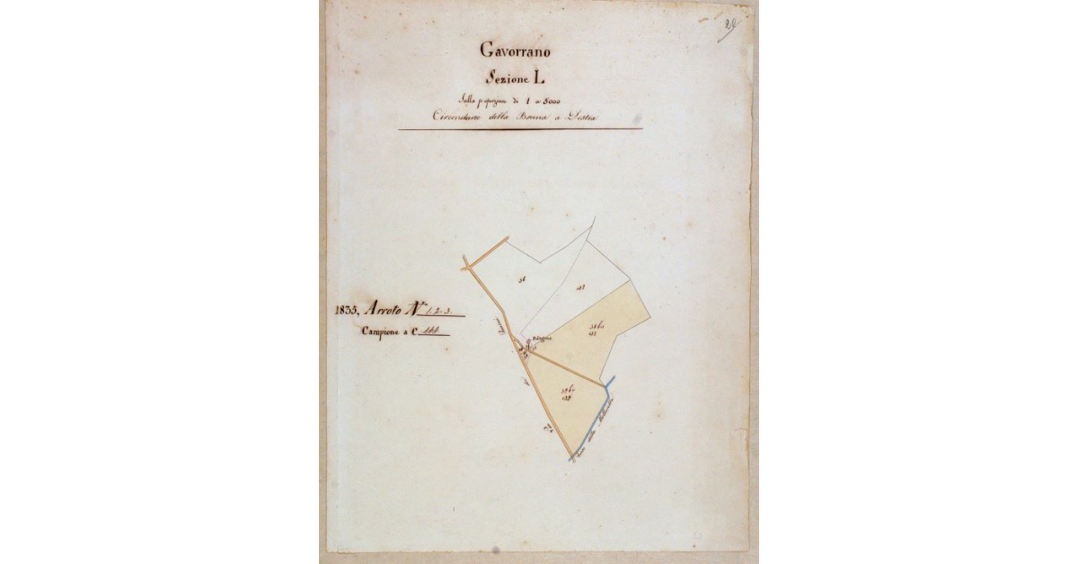 Gavorrano Sezione L. Sulla proporzione di 1 a 5000. Circondario della Bruna a Destra