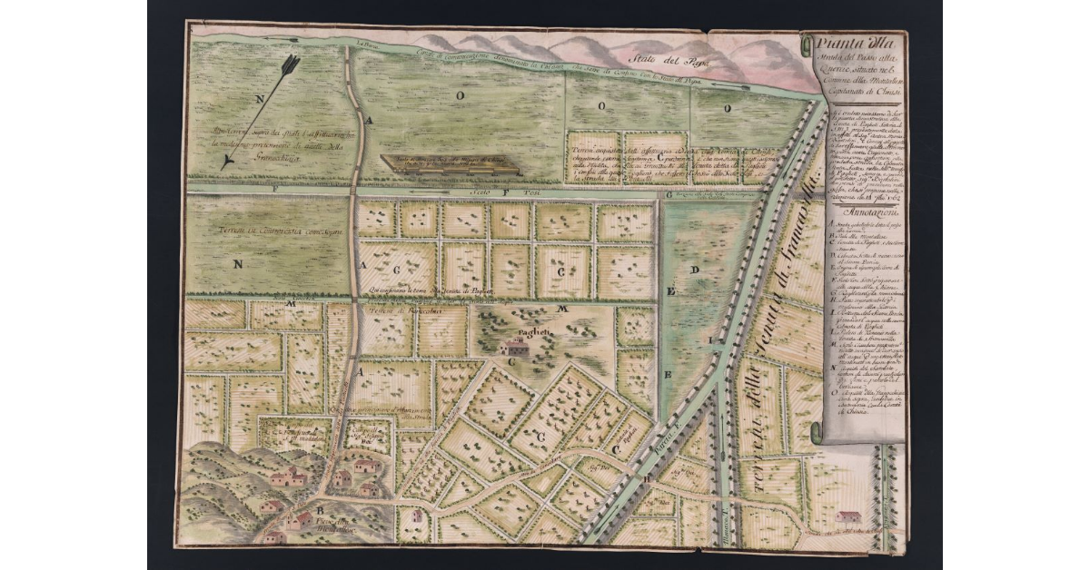 Pianta della Strada del Passo alla Quercie, situato nel Comune della Montallese Capitanato di Chiusi