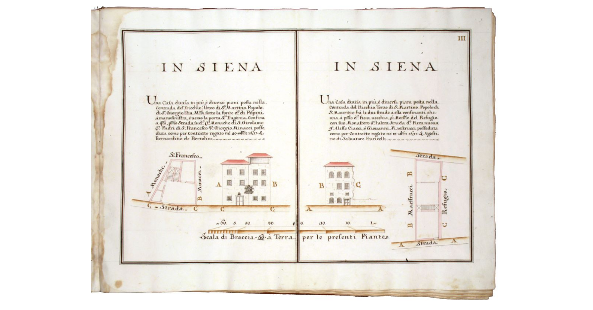 [Case di proprietà della certosa in Siena]