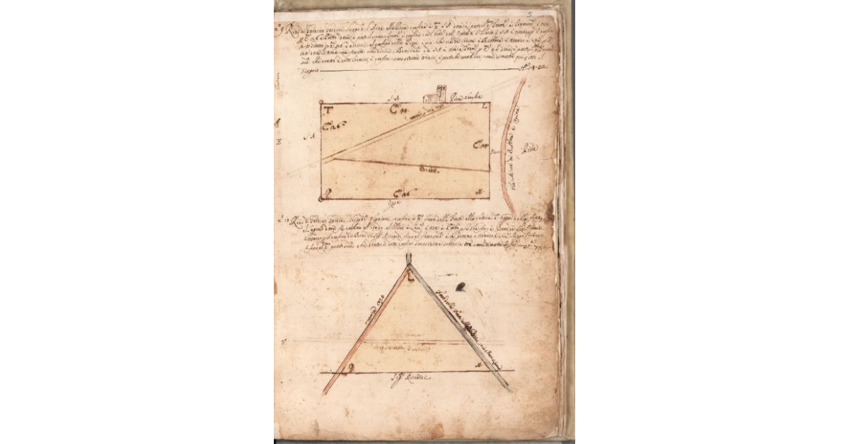 [Piante dei terreni assegnati agli eredi di Gardino Gardini nel piano di Bibbona]