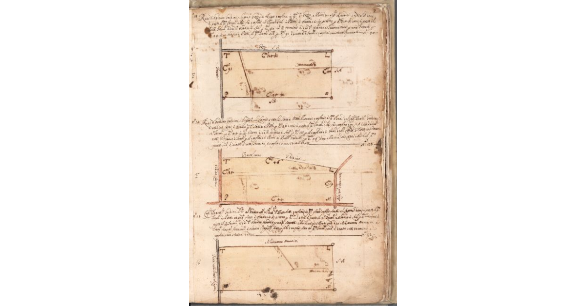 [Piante dei terreni assegnati agli eredi di Gardino Gardini ed al caporale Bartolomeo Gardini nel piano di Bibbona]