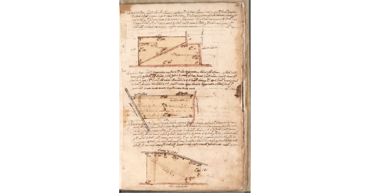 [Piante dei terreni assegnati alla Badia de’ Magi nel piano di Bibbona]