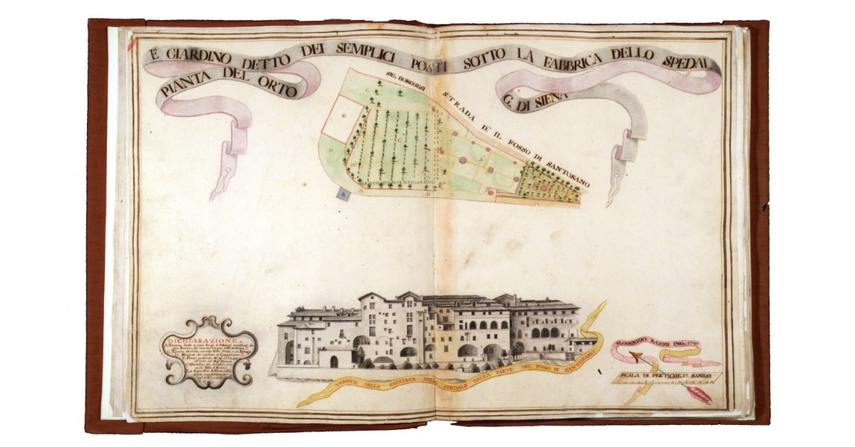 Pianta del orto e giardino detto dei semplici posti sotto la fabbrica dello Spedal Grande di Siena
