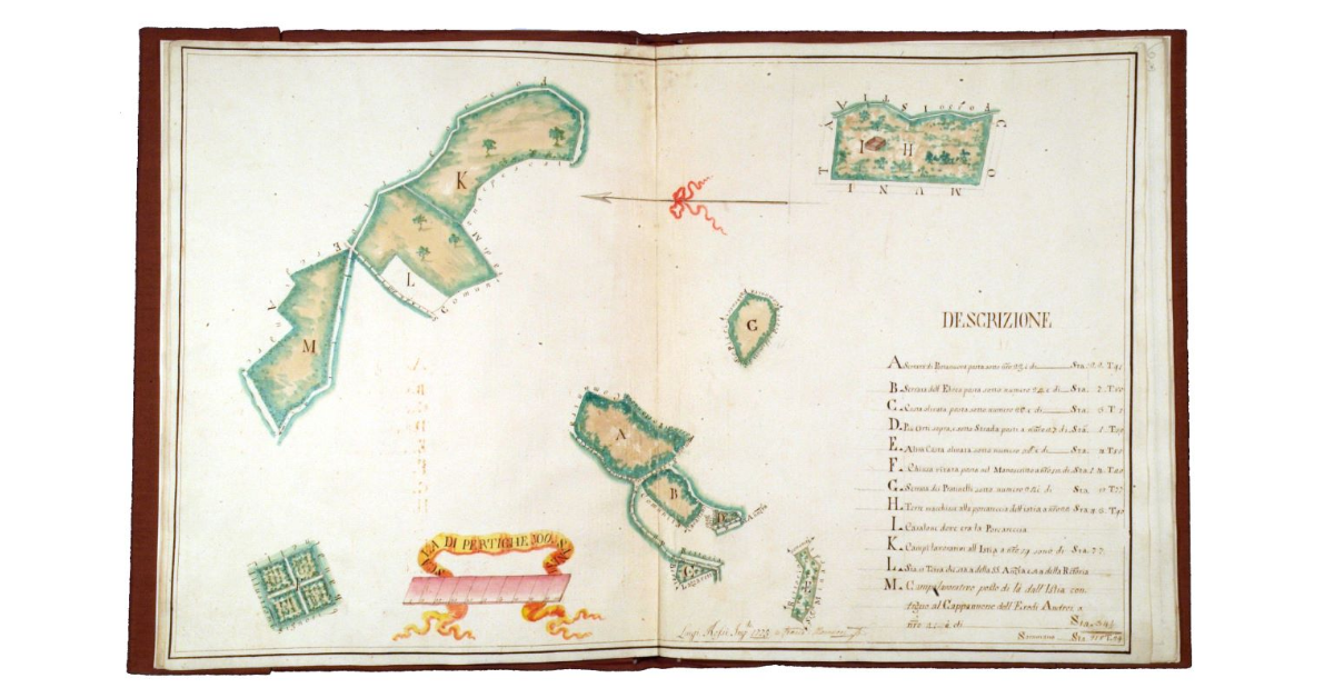 [Mappa di sei appezzamenti nel territorio di Montepescali]