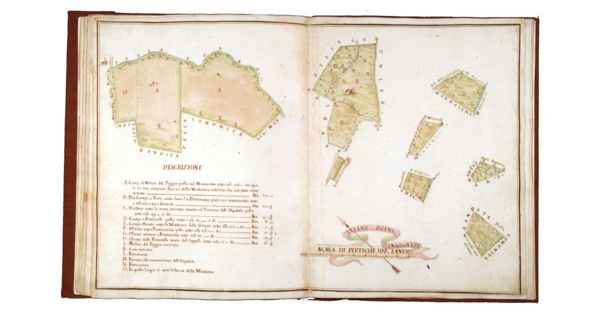 [Mappa di appezzamenti di varia natura e coltura]