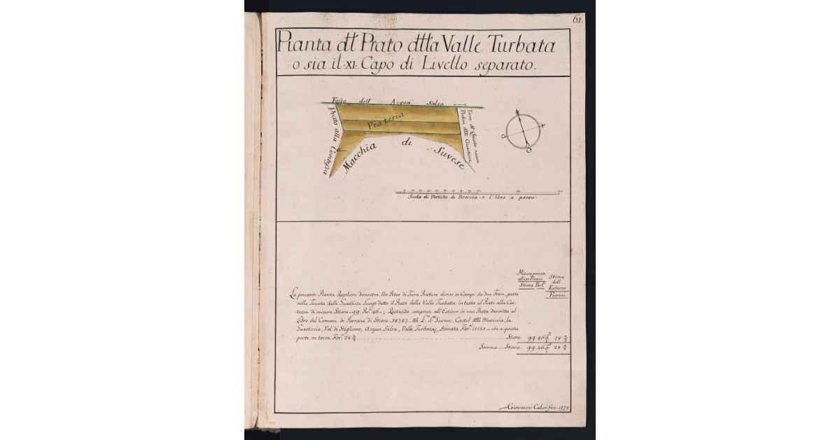 Pianta del Prato della Valle Turbata o sia il XI Capo di Livello separato