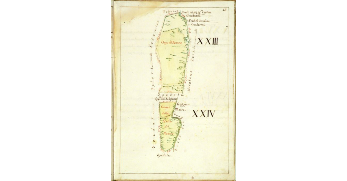 [Mappa raffigurante due appezzamenti]